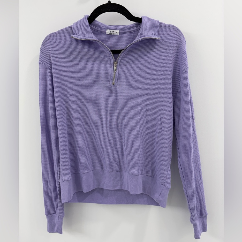 Purple Waffle 3/4 Zip - Small